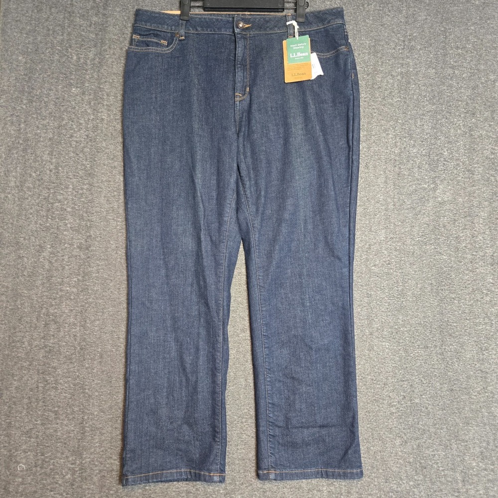 LL Bean True Shape Jeans Classic Fit Straight Leg Fleece Lined Pants‎ 18 Petite